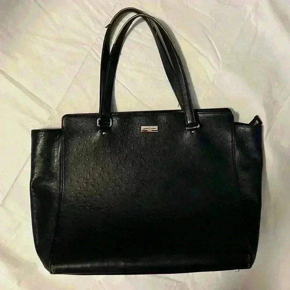 Kate Spade Cowhide Deep Bluish Black Large Handbag - Picture 2 of 16